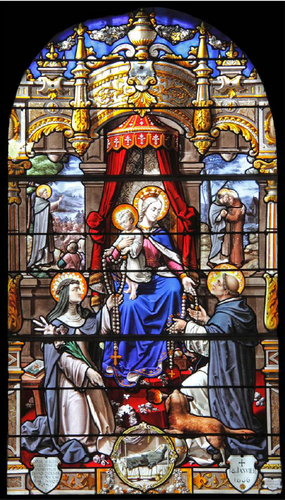 La Vierge à l'enfant remettant le rosaire